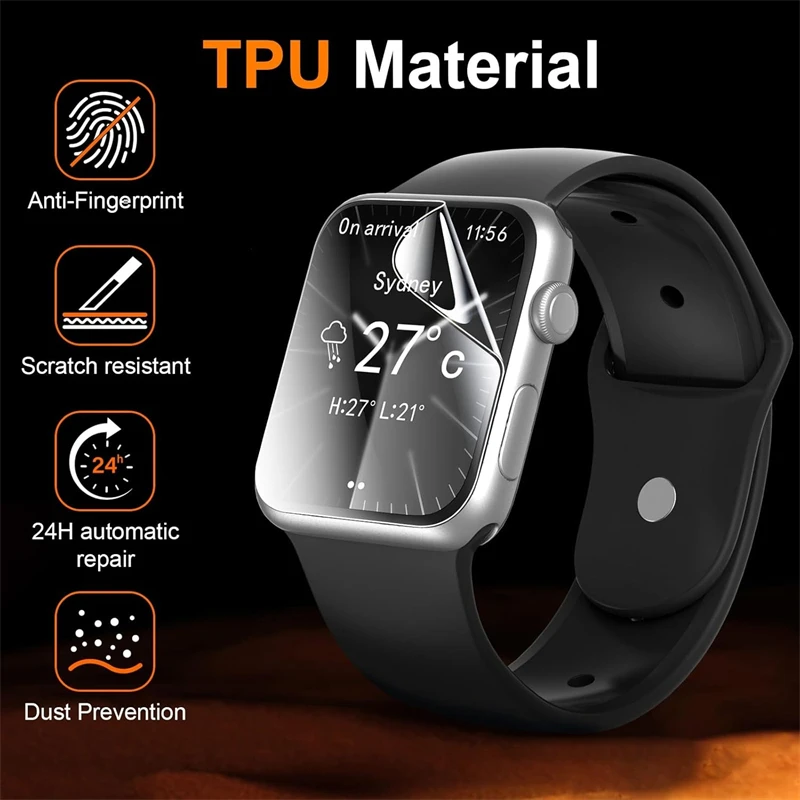 5PCS 하이드로 겔 필름 Apple Watch 5 6 SE 40MM 44MM 42 38MM 화면 보호기 Apple Watch Ultra 49MM 7 8 9 41MM 45MM 10 42MM 46MM