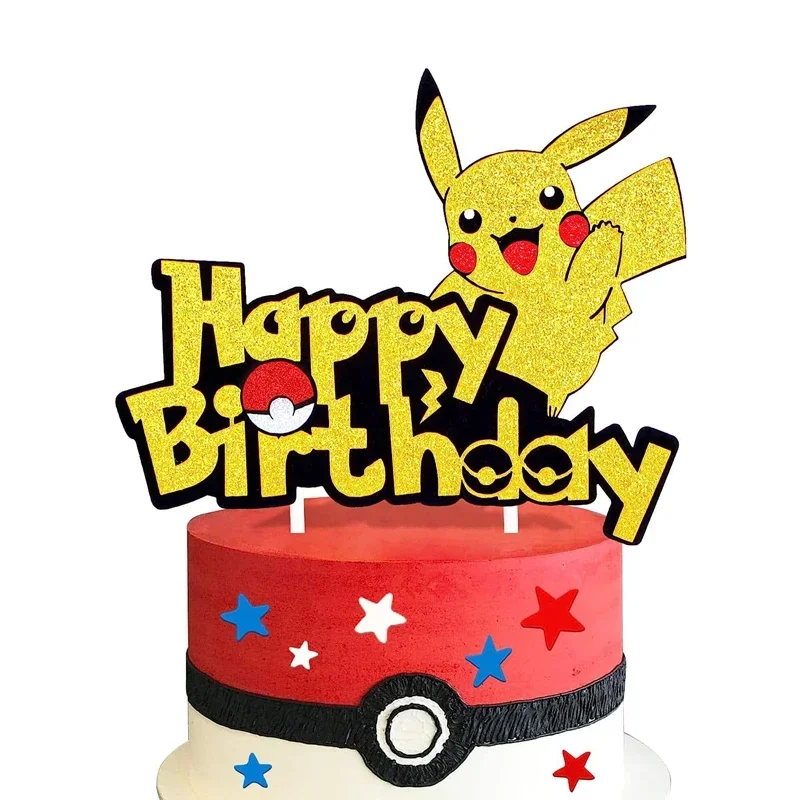 포켓몬 케이크 토퍼 애니메이션 피규어 피카추 파티 생일 축하 포켓몬 케이크 장식 장식품 용품 어린이 선물
