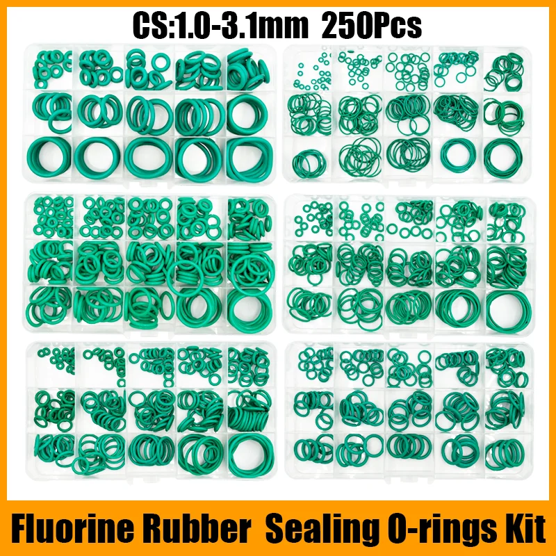 FKM O-링 녹색 불소 고무 고무 씰링 가스켓 O 링 CS1.5/2.0/2.4/3.1mm 내유성 산성 알칼리 방지 O-링 키트 title=FKM O-링 녹색 불소 고무 고무 씰링 가스켓 O 링 CS1.5/2.0/2.4/3.1mm 내유성 산성 알칼리 방지 O-링 키트 