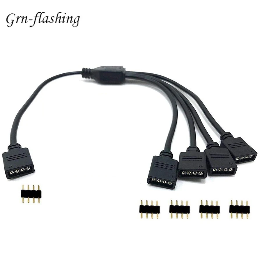 4 핀 RGB LED 테이프 커넥터 1 ~ 1 2 3 4 5 플러그 전원 분배기 케이블 RGB Led 스트립 라이트 용 4 핀 바늘 암 커넥터 와이어 title=4 핀 RGB LED 테이프 커넥터 1 ~ 1 2 3 4 5 플러그 전원 분배기 케이블 RGB Led 스트립 라이트 용 4 핀 바늘 암 커넥터 와이어 