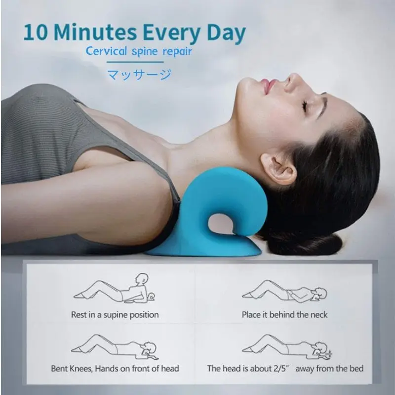 목 어깨 들것 릴랙서 자궁 경부 카이로 프랙틱 견인 장치 자궁 경부 척추 정렬 마사지 도구를위한 마사지 베개