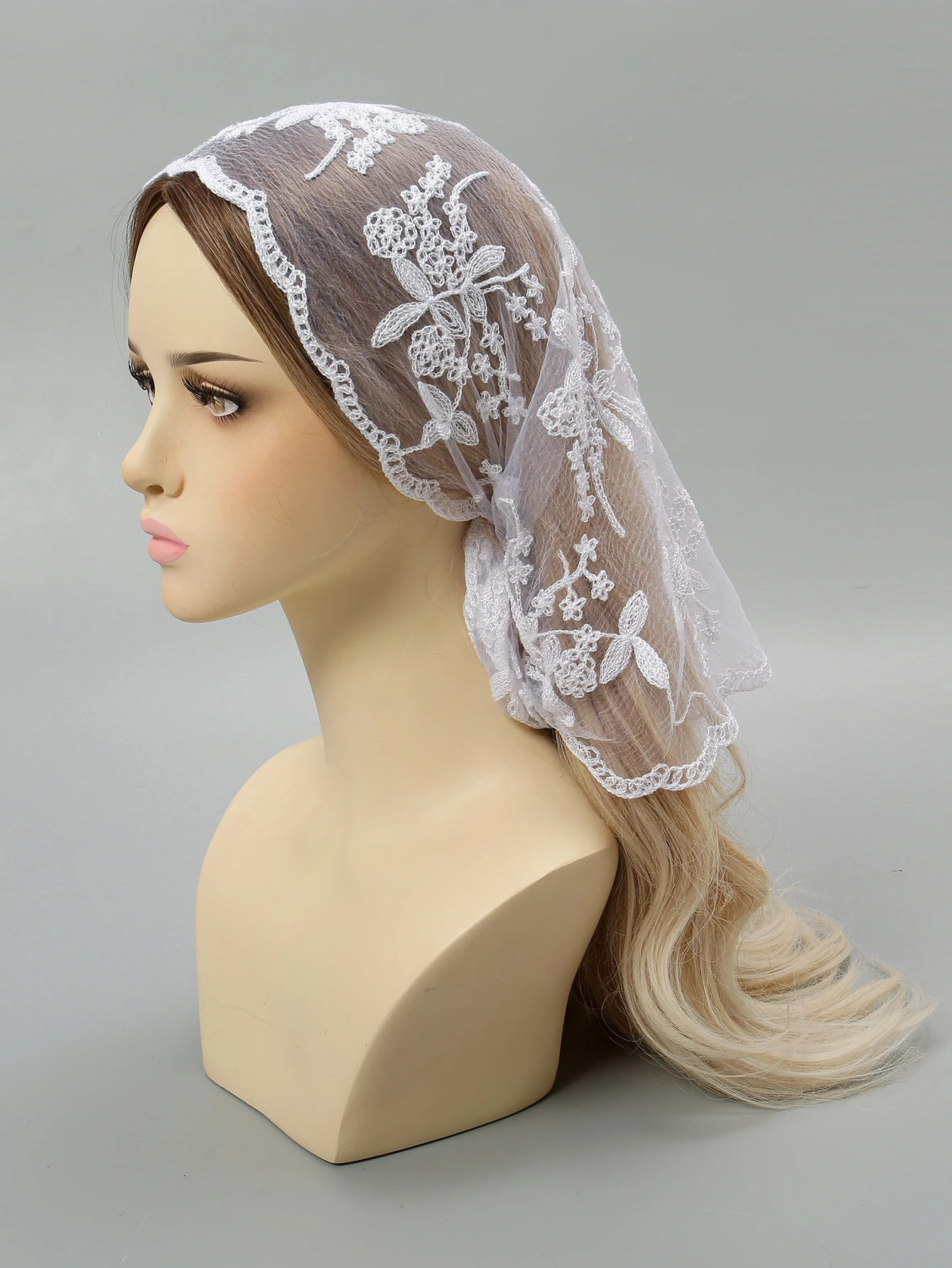 패션 인 레이스 헤어 스카프 여성 레트로 삼각형 헤어 밴드 빈티지 삼각형 Headscarf 소녀 우아한 모자를 쓰고 있죠 헤어 액세서리