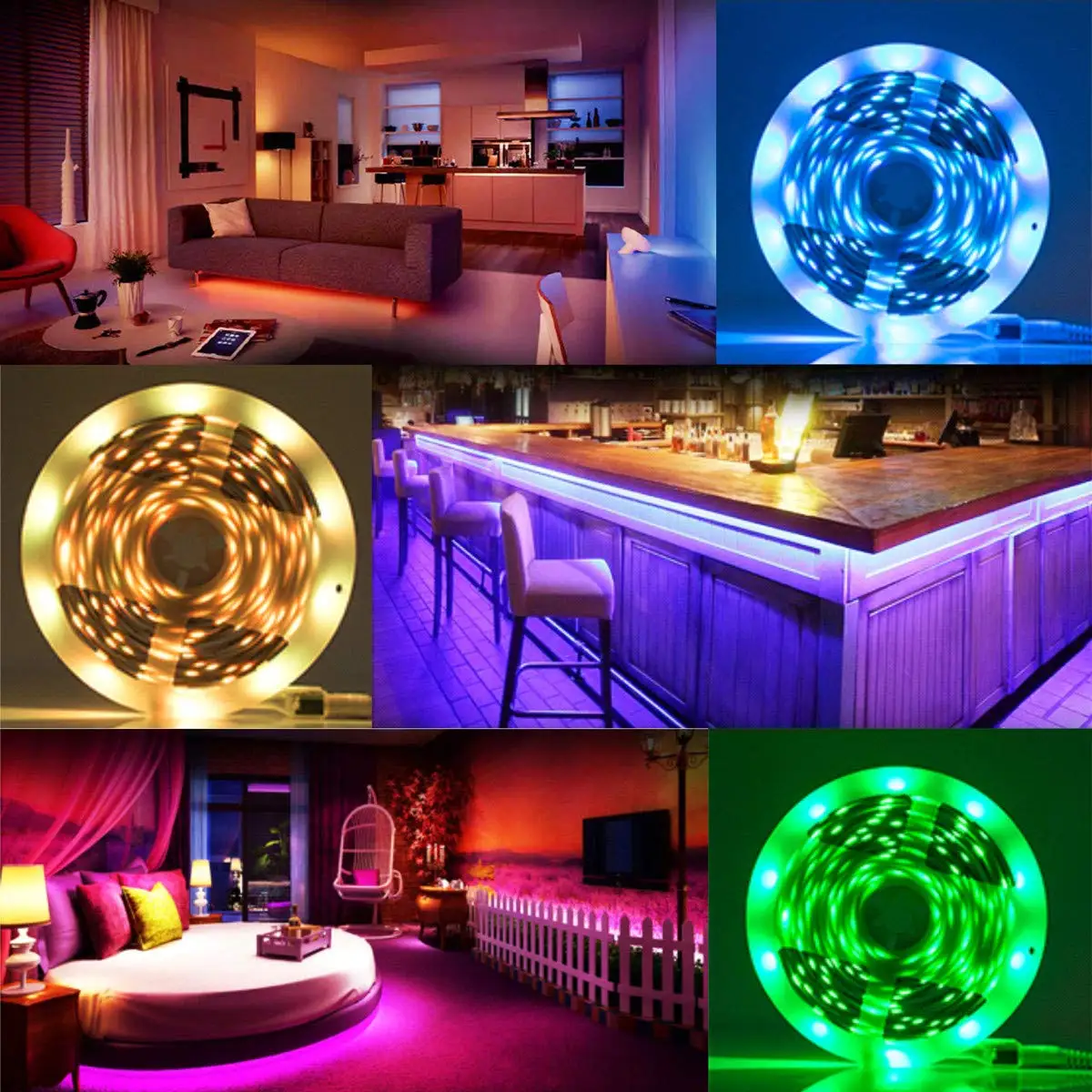 USB LED 스트립 조명 RGB 5050, 색상 변경, 블루투스 앱 제어, LED 램프 다이오드 테이프 리본, 방 장식, TV 백라이트, 1-40m
