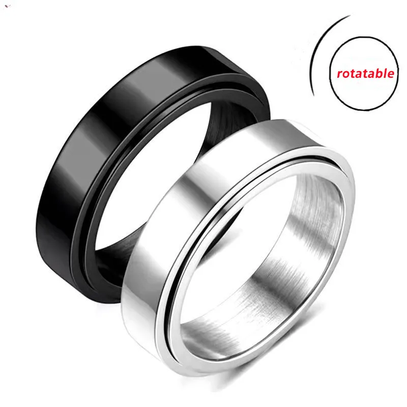 안티 스트레스 불안 Fidget Spinner 연인을위한 커플 반지 회전 스테인레스 스틸 웨딩 밴드 너클 링 쥬얼리 Anillo title=안티 스트레스 불안 Fidget Spinner 연인을위한 커플 반지 회전 스테인레스 스틸 웨딩 밴드 너클 링 쥬얼리 Anillo 