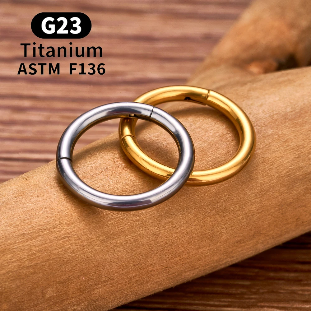 G23 티타늄 Septum 피어싱 라운드 코 링 고리 16/18/20G 힌지 세그먼트 귀 Tragus 연골 헬릭스 귀걸이 바디 쥬얼리