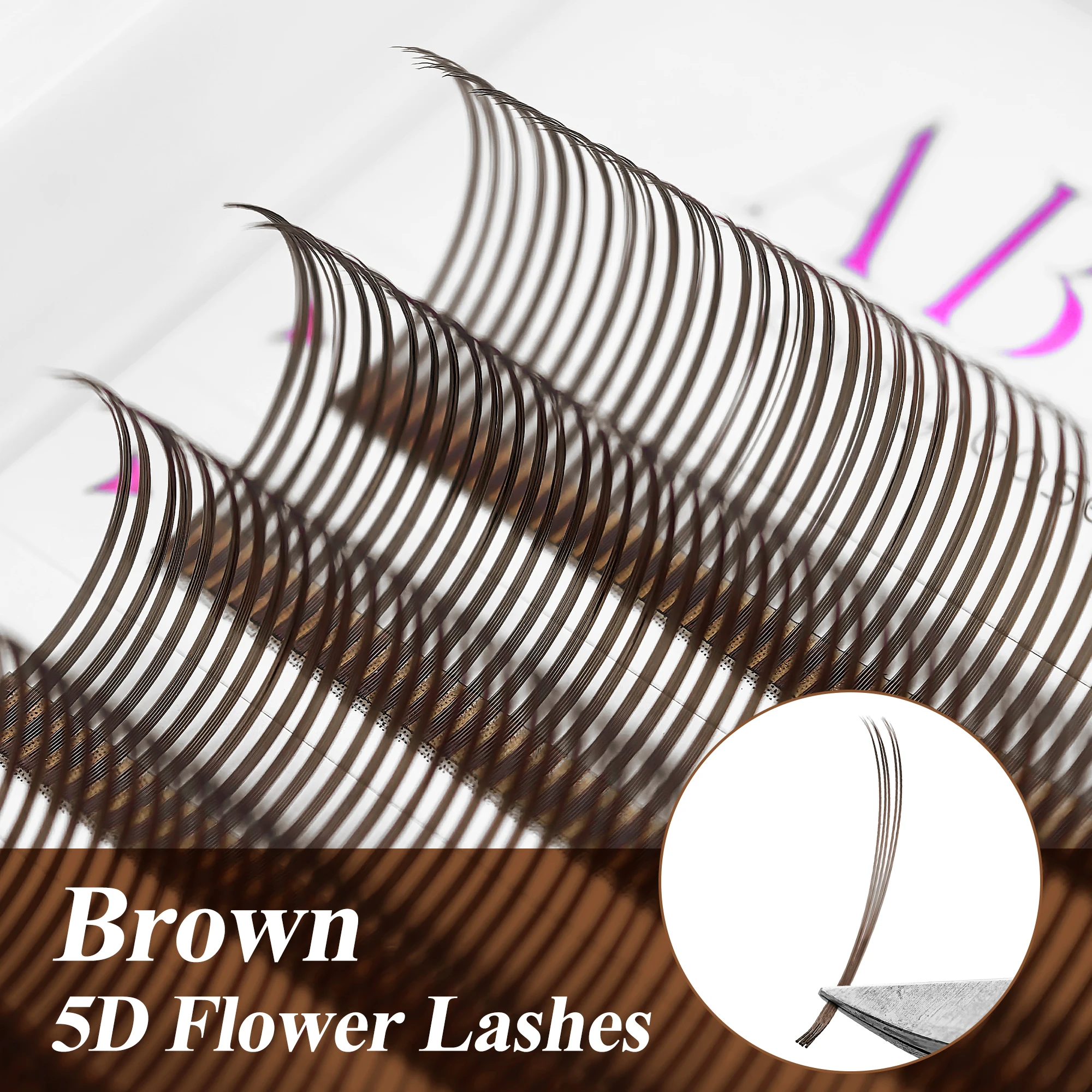 Abonnie 5D 꽃 젖은 속눈썹 확장 개별 속눈썹 브라운 볼륨 소프트 5D 꽃 요정 거짓 쉬운 팬 볼륨 속눈썹 title=Abonnie 5D 꽃 젖은 속눈썹 확장 개별 속눈썹 브라운 볼륨 소프트 5D 꽃 요정 거짓 쉬운 팬 볼륨 속눈썹 