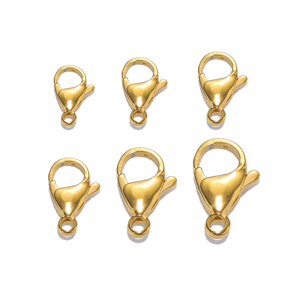 DIY 목걸이 팔찌 체인에 대 한 25pcs 18K 골드 스테인레스 스틸 랍스터 걸쇠 후크 패션 쥬얼리 결과 용품 만들기