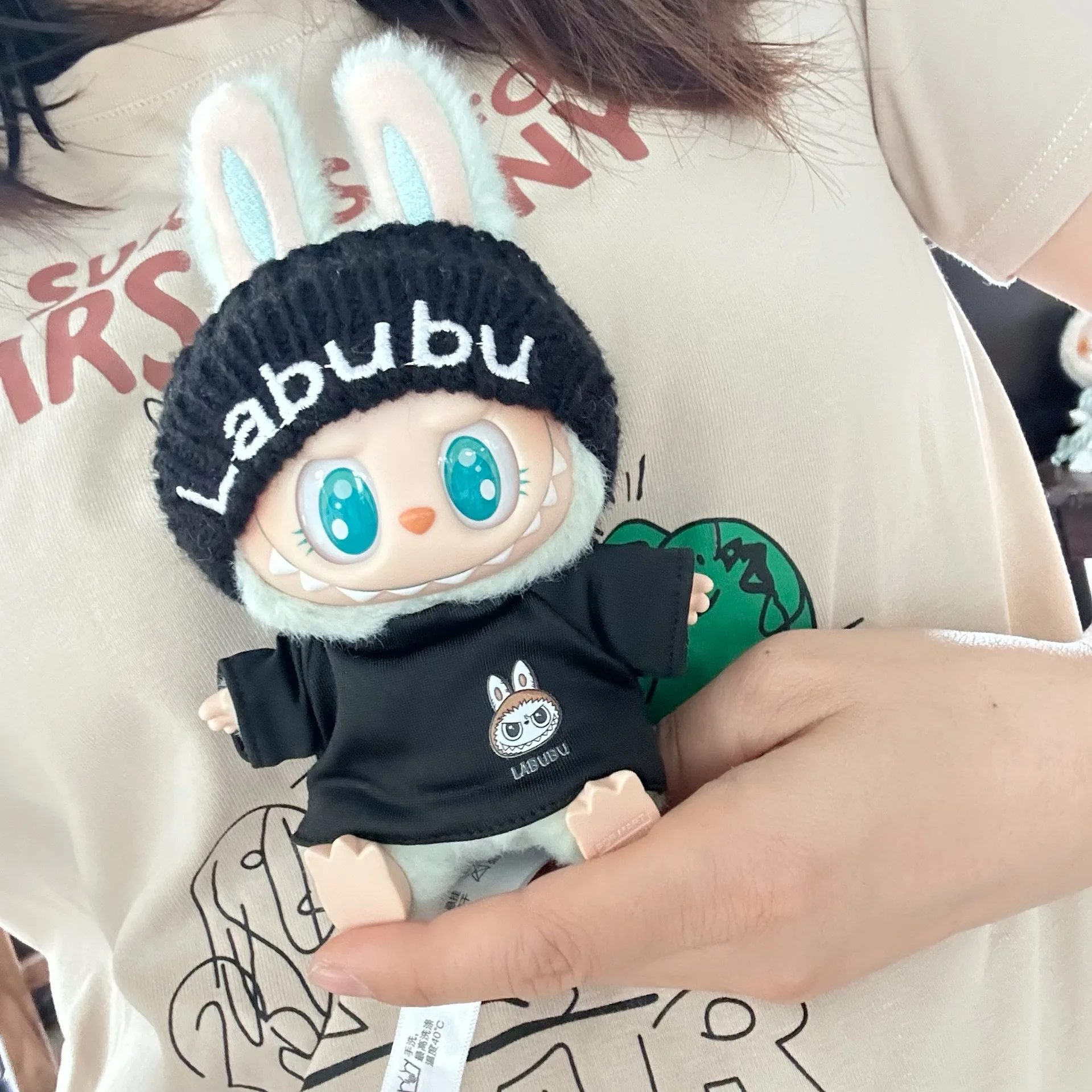 17cm Labubu I II 귀여운 봉제 인형의 옷 아이돌 인형 앉아 파티 크리스마스 의류 스웨터 액세서리 한국 Kpop Exo