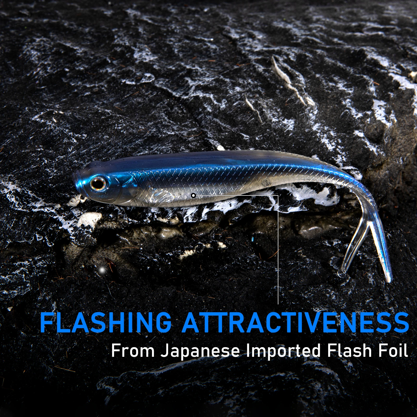 Dr.Fish 5/6pcs 낚시 소프트 루어 플라스틱 바닷물 포크 테일 드롭 샷 실리콘 소프트 미끼 웜베이스 송어 파이크 Walleye Weedless