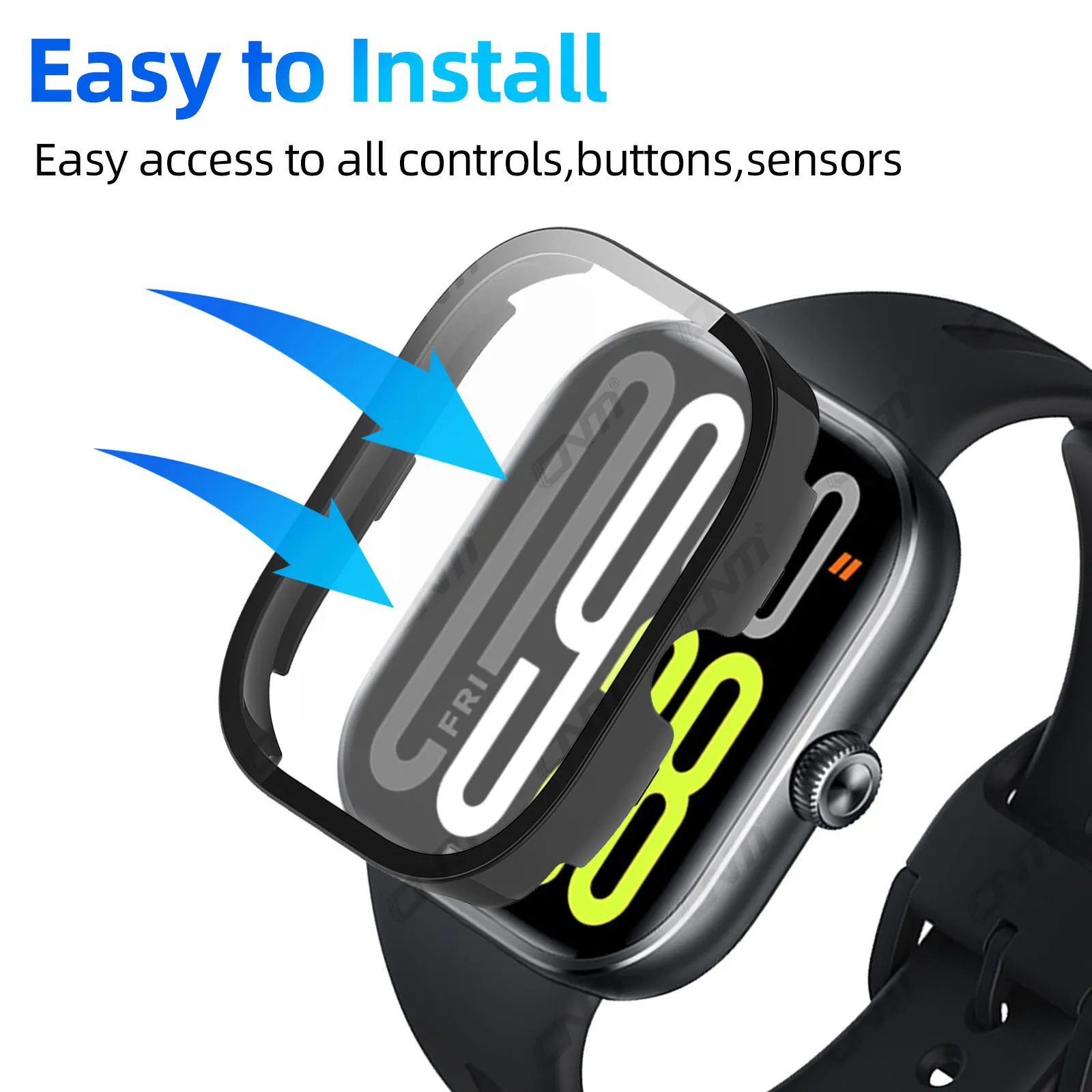 Xiaomi Redmi Watch 5 용 유리 + 케이스 Redmi Watch5 액세서리 용 강화 유리 화면 보호기 및 하드 PC 보호 범퍼