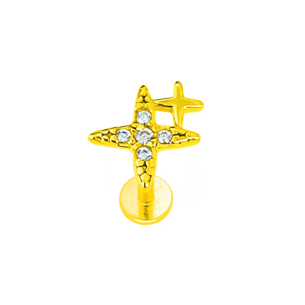 ASTM F136 G23 티타늄 잎 지점 푸시 스레드리스 Labret 피어싱 16/18/20G 귀걸이 스터드 연골 도매 바디 쥬얼리