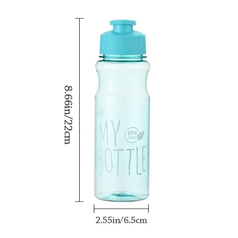 선물 플라스틱 물병 대용량 스포츠 주전자 도매 투명 냉수 컵 야외 휴대용 650ml