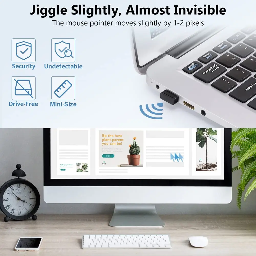 무선 마우스 Jigglers Mover 감지할 수 없는 자동 USB 포트 셰이커 노트북용 Wiggler는 컴퓨터 깨우기 마우스 움직임을 유지합니다.