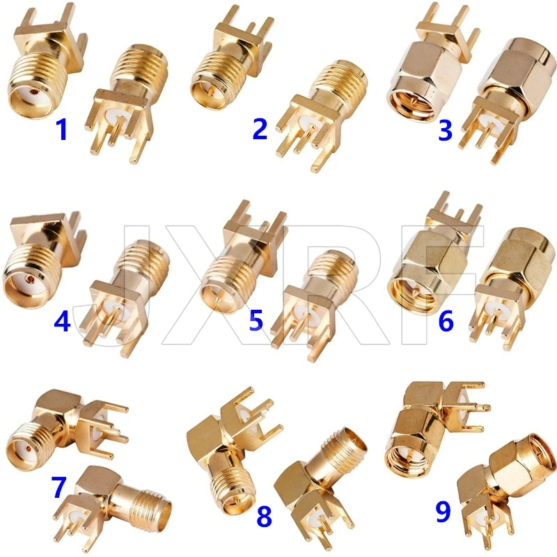10Pcs SMA 암 잭 수 플러그 어댑터 솔더 에지 PCB 스트레이트 직각 마운트 RF 구리 커넥터 플러그 소켓 title=10Pcs SMA 암 잭 수 플러그 어댑터 솔더 에지 PCB 스트레이트 직각 마운트 RF 구리 커넥터 플러그 소켓 