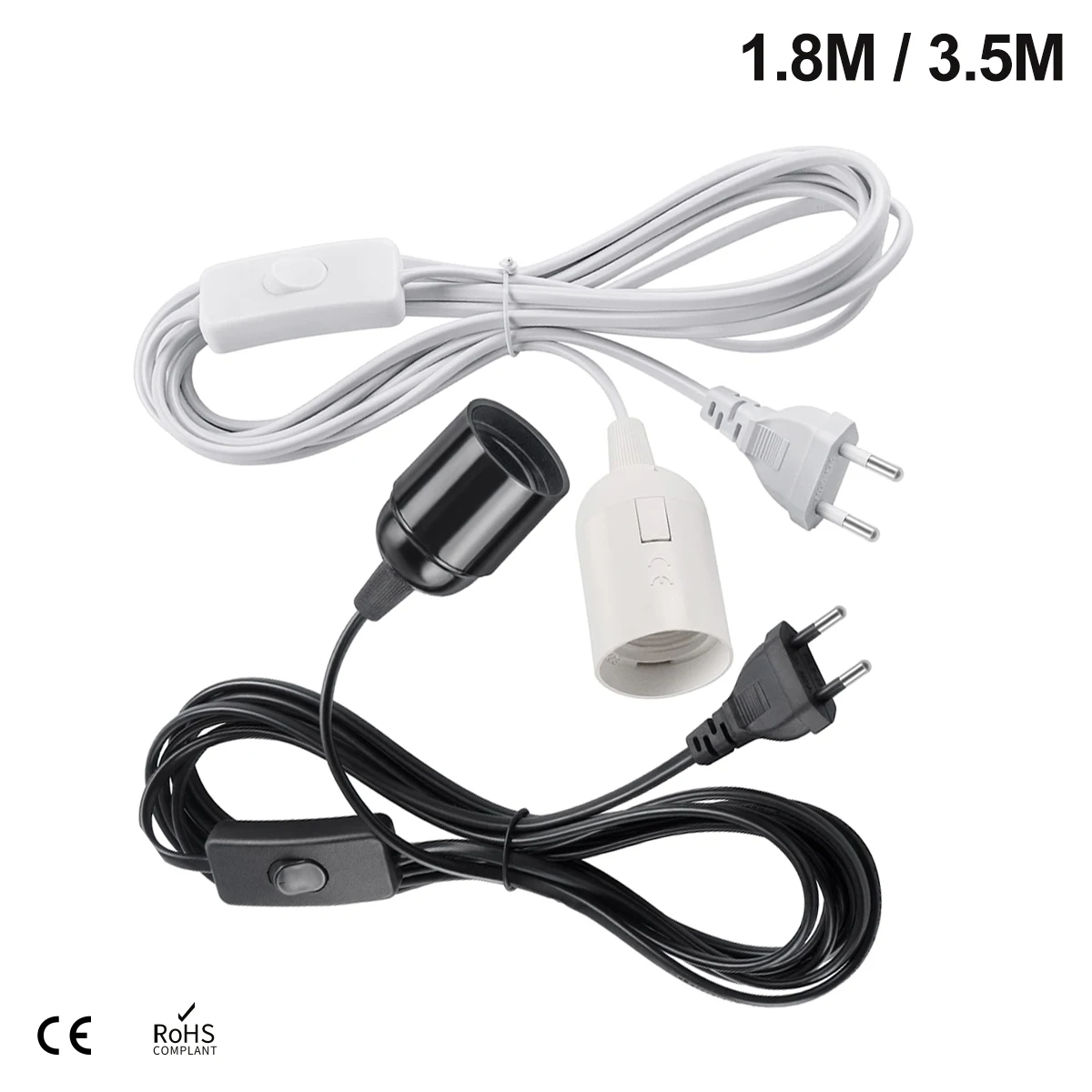 EU 플러그 3.5m 6m 전원 코드 케이블 펜던트 Led 전구 고정 장치 행글 램프 서스펜션 소켓 용 스위치 와이어가있는 E27 램프베이스 홀더 title=EU 플러그 3.5m 6m 전원 코드 케이블 펜던트 Led 전구 고정 장치 행글 램프 서스펜션 소켓 용 스위치 와이어가있는 E27 램프베이스 홀더 