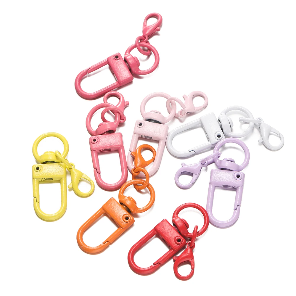 5/10Pcs DIY 열쇠 고리 가방 펜 던 트 액세서리에 대 한 14mm 랍스터 걸쇠와 다채로운 합금 스냅 랍스터 걸쇠 후크 도매