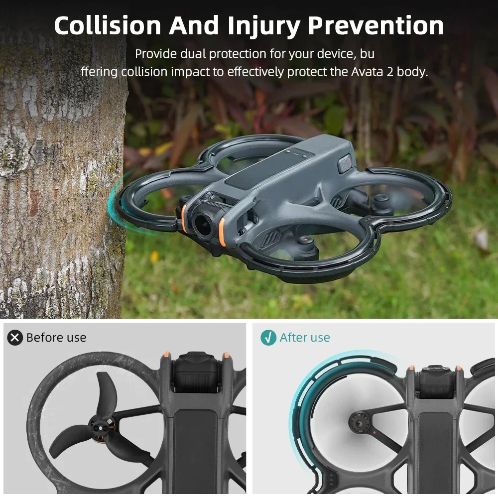 BRDRC 프로펠러 가드, DJI 아바타 2 충돌 방지 범퍼 보호 가드, 충격 보호기, 드론 경량 액세서리
