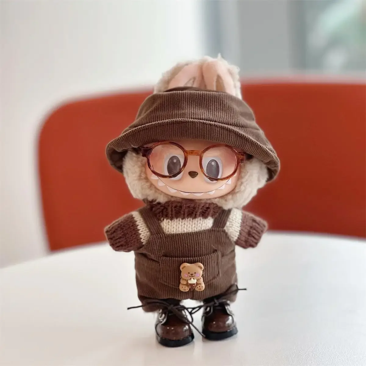 17cm labubu 옷 복장 봉제 인형 옷 마카롱 귀여운 의류 DIY 아이 선물 의류 헤어 액세서리 v1 v2 옷