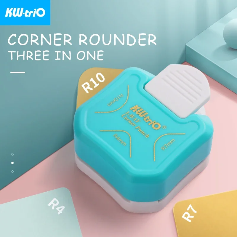 스크랩북 diy 미니 코너 커터 R4/R7/R10mm 원형 트리머 펀치 사무용품 용 3-in-1 코너 라운드 테두리 펀치
