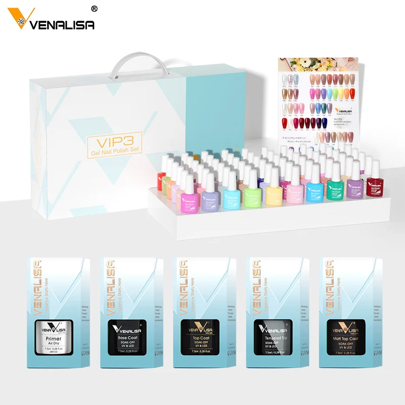 VENALISA 세미 퍼머넌트 젤 폴리쉬, 겔락 네일 아트 살롱 120 컬러 글리터, 7.5ml, 소크오프 유기농 UV LED 네일 젤 바니쉬