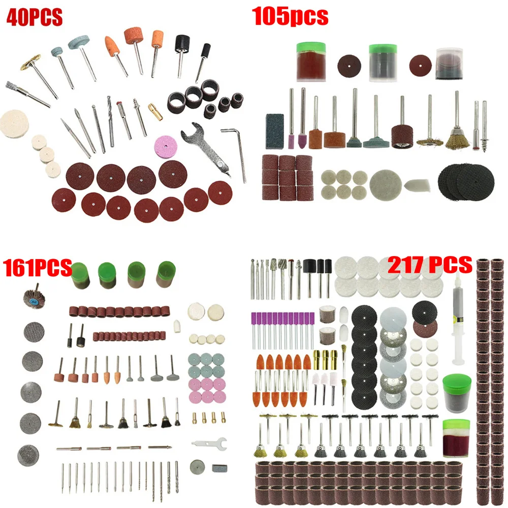40~217Pcs 전동 공구 로타리 공구 액세서리 세트 Dremel 드릴 연삭 연마 액세서리에 적합 미니 톱 블레이드 연마 도구