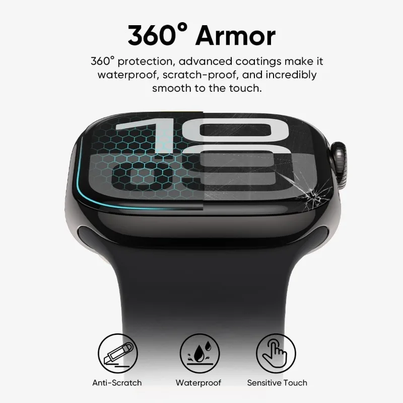 Apple Watch 용 5PCS 화면 보호기 10 9 8 7 6 5 40MM 41MM 42MM 44MM 45MM 46MM IWatch Ultra 49MM 용 세라믹 필름 유리가 아님