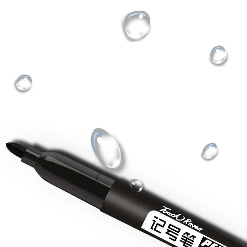 3 개/대 영구 마커 펜 방수 잉크 파인 포인트 블랙 블루 레드 오일 잉크 1.5mm 라운드 발가락 파인 컬러 마커 펜