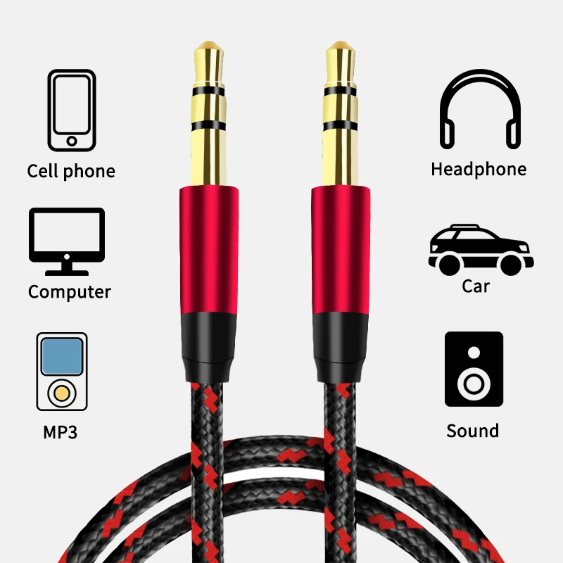 3.5mm 잭 연장 오디오 케이블 오디오 케이블 라인 Aux 케이블 0.5m/1m/2m/3m iPhone 용 삼성 차량용 헤드폰 Xiaomi 오디오 잭