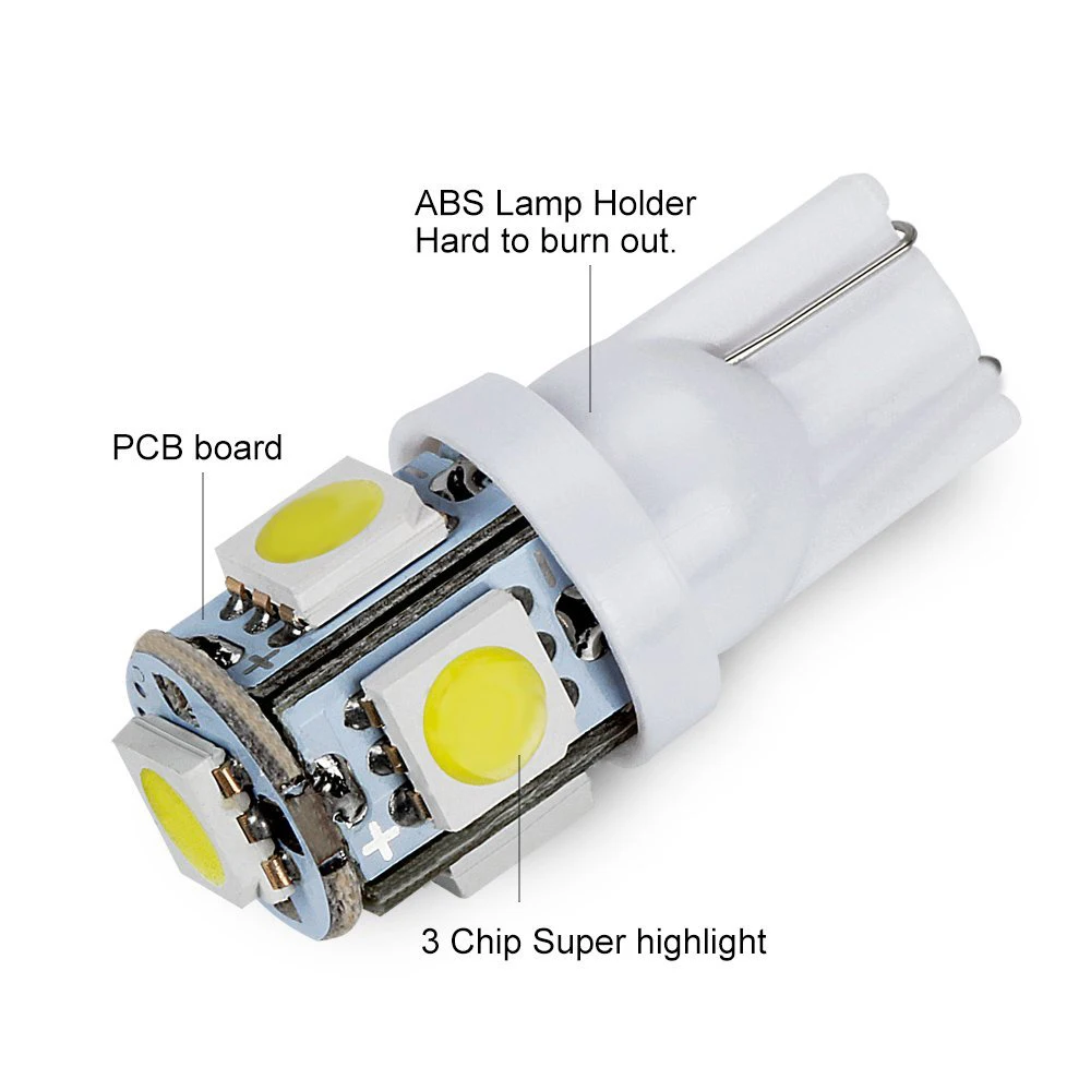 YSY 큰 프로모션 T10 W5W 168 194 Led 라이트 앰버 화이트 5050 SMD 5 LED 자동차 자동 사이드 웨지 테일 라이트 헤드 라이트 램프 전구 DC12V