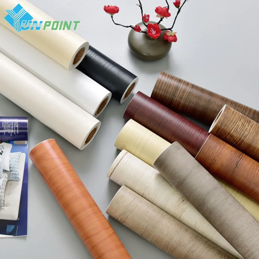 PVC 방수 자체 접착 벽지 롤 가구 캐비닛, 비닐 장식 필름, 나뭇결 스티커, DIY 홈 데코