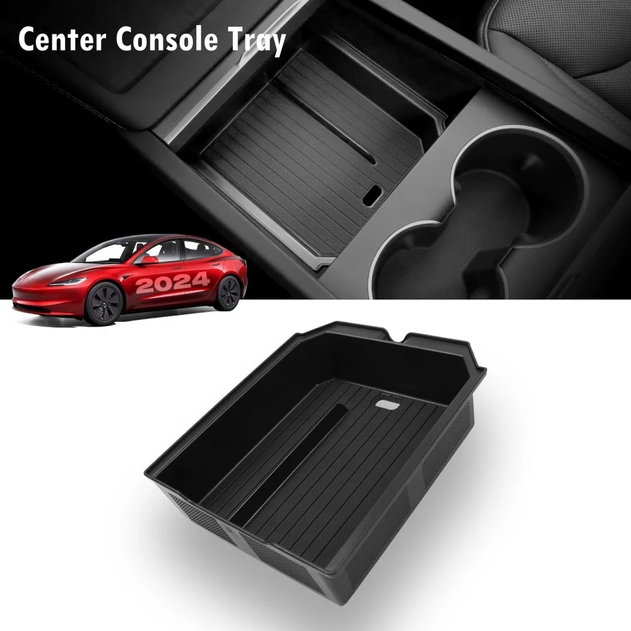 Tesla Model Y Juniper 2025 & Model 3 Highland 2024 2025 ABS 센터 콘솔 주최자 트레이 팔걸이 보관함 액세서리