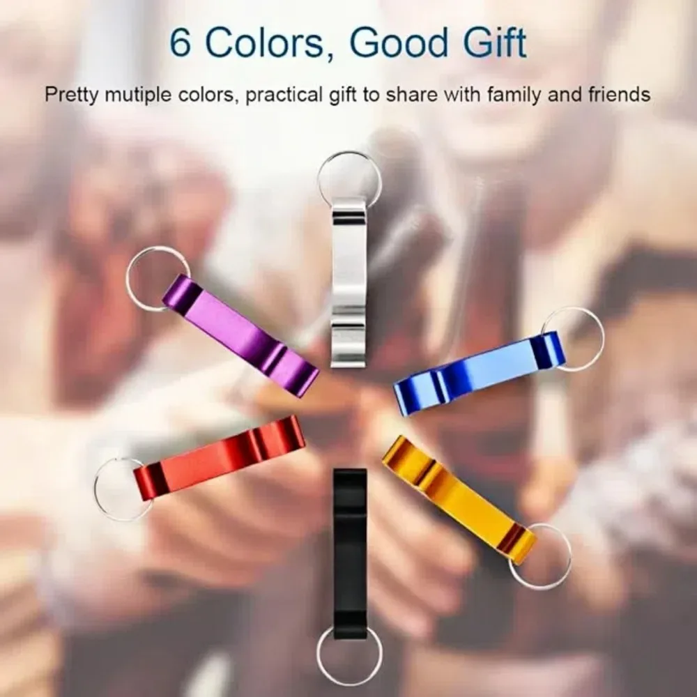 5PCSCustom 로고 이름 병따개 맥주 키 체인 열쇠 고리 다기능 레이저 조각 열쇠 고리 체인 바 광고 멀티 컬러 선물