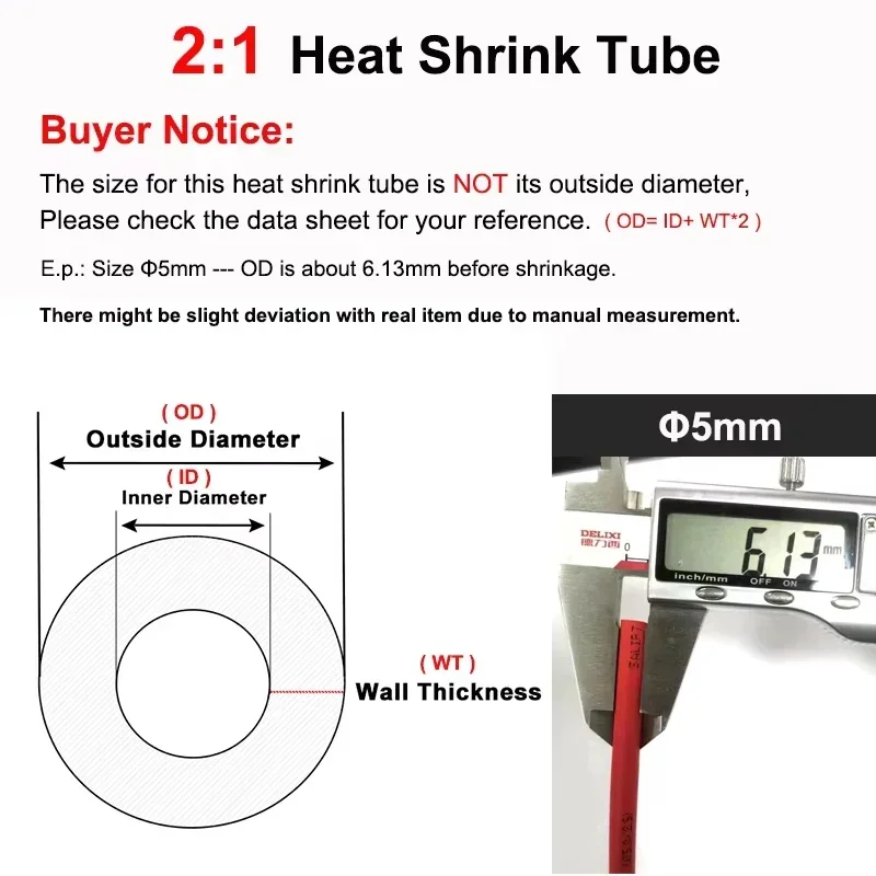 1 ~ 10m 파란색 열 수축 열수축 튜브 2:1 직경 0.6mm ~ 80mm 튜브 슬리브 DIY 랩 와이어 수리 케이블 보호기