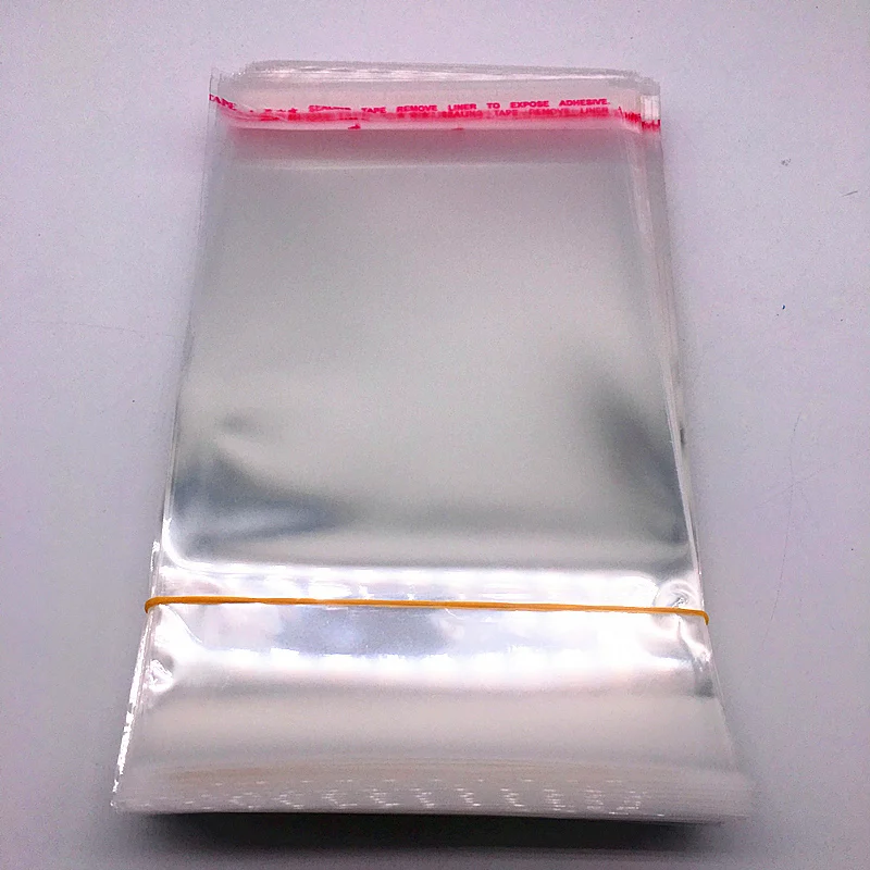100pcs 5x7,6x9,7x11,8x13,9x16,10x18cm Resealable 폴리 가방 투명 Opp 비닐 봉투 자기 접착 인감 보석 만들기 가방