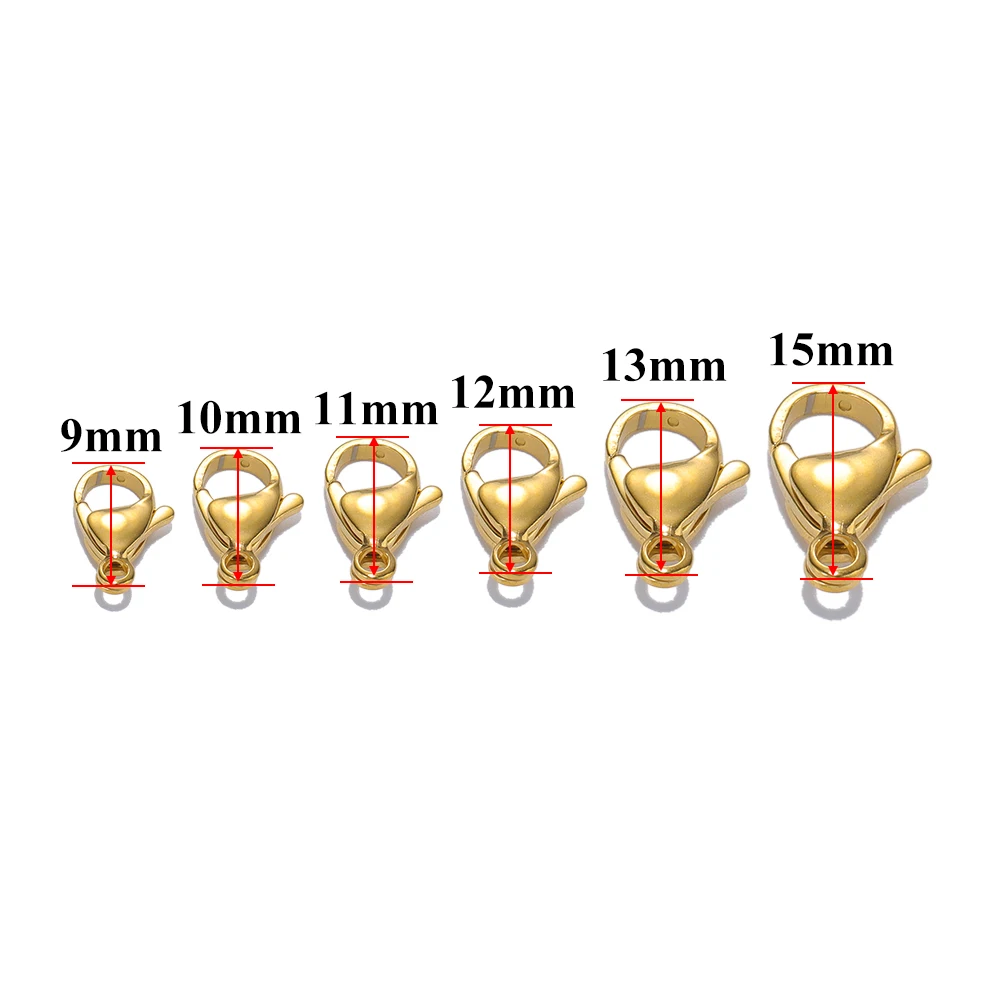 DIY 목걸이 팔찌 체인에 대 한 25pcs 18K 골드 스테인레스 스틸 랍스터 걸쇠 후크 패션 쥬얼리 결과 용품 만들기