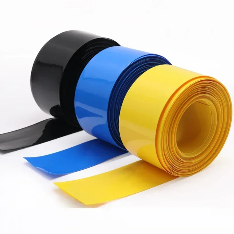 18650 Lipo 배터리 PVC 열 수축 튜브 팩 폭 17mm ~ 80mm 절연 필름 랩 리튬 케이스 케이블 슬리브 블루