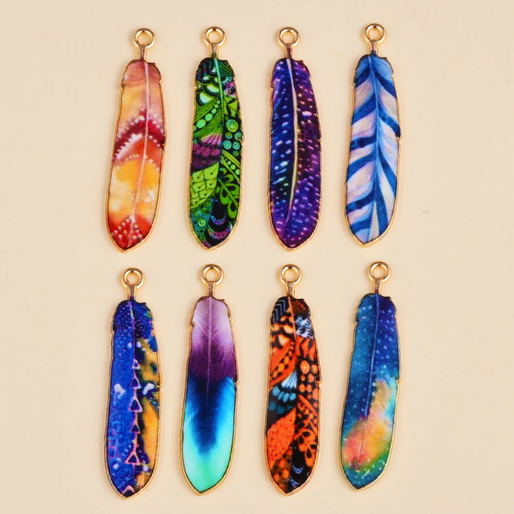 10Pcs 보헤미안 민족 스타일의 매력 여성을위한 다채로운 에나멜 깃털 합금 펜던트 DIY 귀걸이 쥬얼리 공예 합금 Accessorie title=10Pcs 보헤미안 민족 스타일의 매력 여성을위한 다채로운 에나멜 깃털 합금 펜던트 DIY 귀걸이 쥬얼리 공예 합금 Accessorie 
