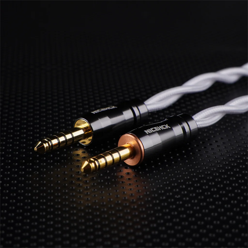 NICEHCK SnowWings HiFi 이어폰 업그레이드 케이블 DaVinci Delci Explorer 4U 용 24K 실제 금도금 이중층 도금 와이어
