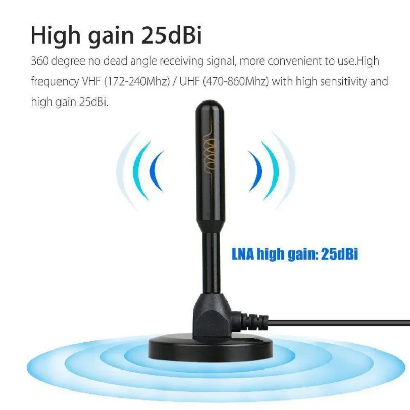HD 디지털 TV 안테나, 실내 증폭 DAB, 증폭기 부스터, VHF, UHF, 빠른 응답, 야외 항공 세트, 고이득 200 마일