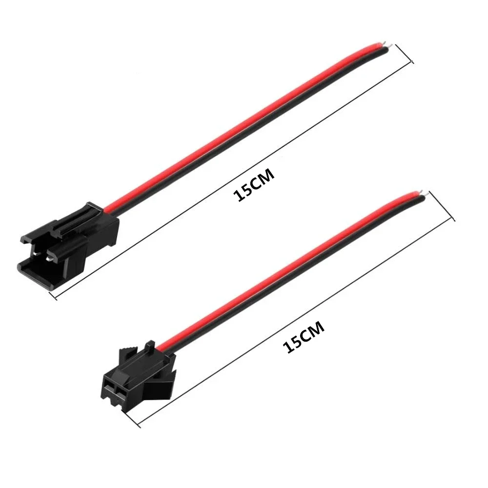 10 쌍 15CM JST SM 2 핀 플러그 암수 와이어 커넥터 와이어 커넥터 케이블 LED 스트립 라이트 테이프 램프 용 피그 테일 플러그