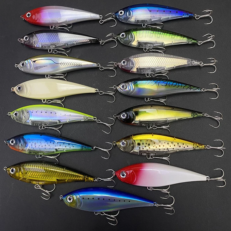 130mm 48g 연필 낚시는 바닷물 송어 Pesca 인공 Twitchbait Twitch 낚시 장비에 대한 3D 플로팅 Wobblers를 미끼
