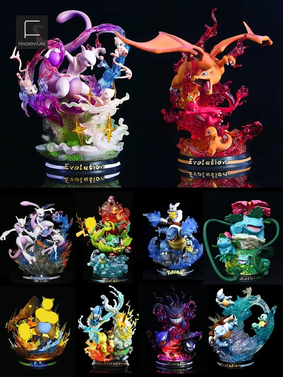 포켓몬 애니메이션 그림 Vulpix 장면 버전 입상 장난감 PVC 모델 컬렉션 인형 서프라이즈 상자 미스터리 상자 어린이를위한 선물