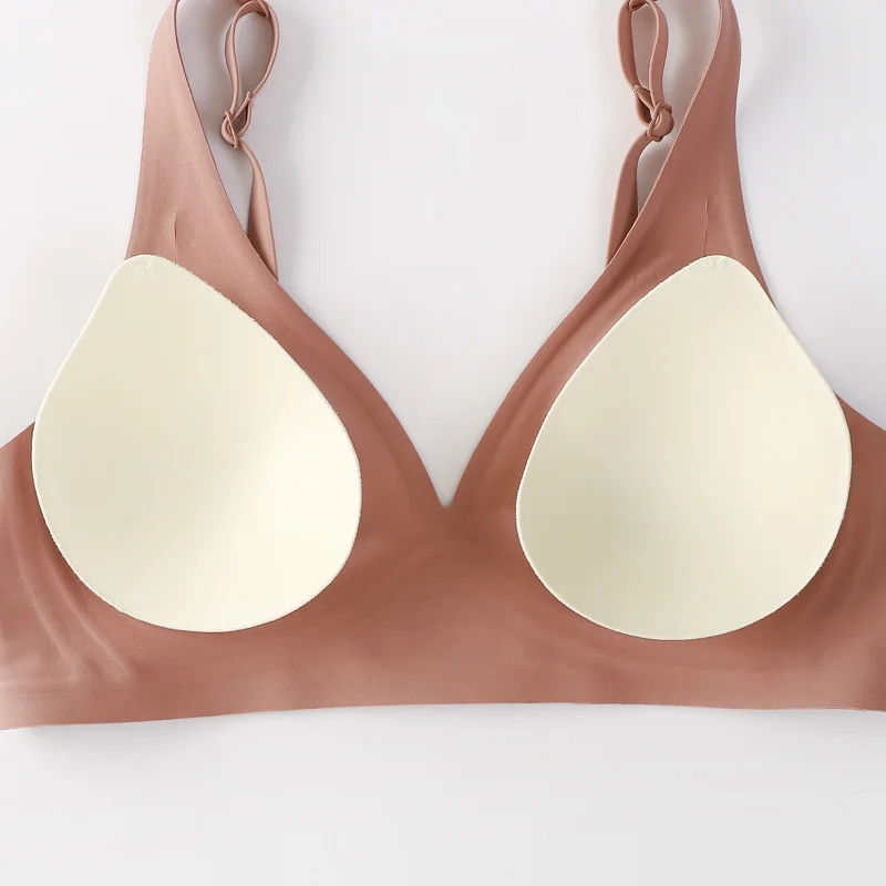 FINETOO 여성용 부드러운 무선 브라, 딥 V 브라, 섹시 브래지어, 패딩 브래지어 S-XL, 심리스 속옷, 편안한 여성용 란제리