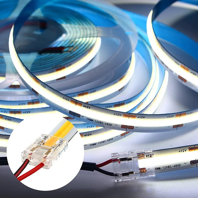 COB LED 와이어 커넥터 5 8 10mm 연결 솔더리스 미니 버클 FCOB RGB CCT LED 스트립 조명 2 3 4 와이어가 있는 핀 커넥터