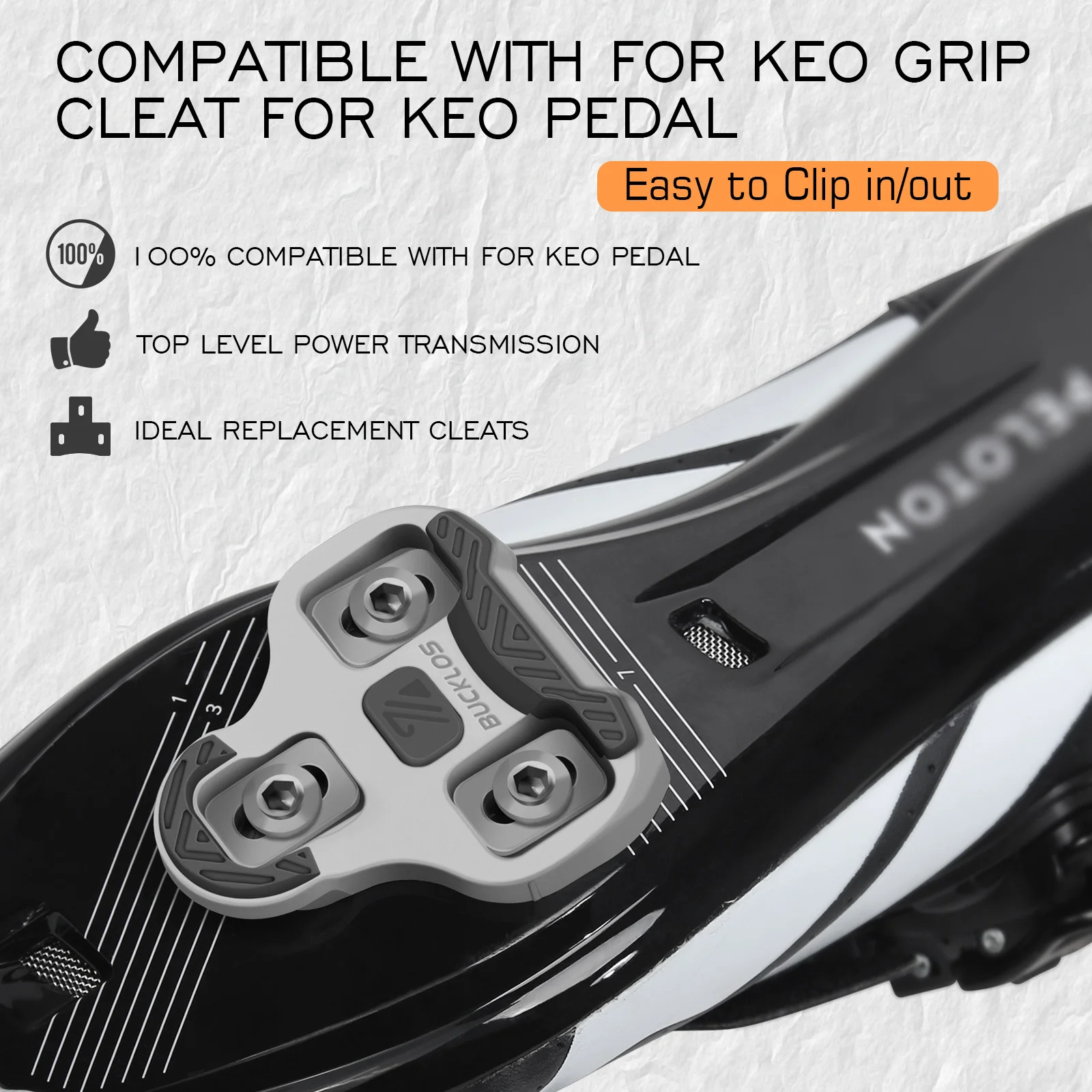 LOOK Keo Cleats 용 BUCKLOS 플로트로드 사이클링 신발 Look Keo 자전거 용 페달 클리트 자동 잠금 페달 플레이트 4.5/9 학위 1/2pc