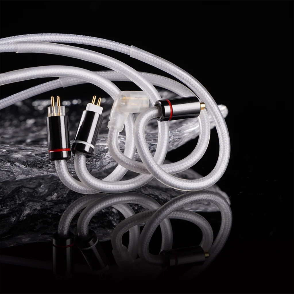 NICEHCK SnowWings HiFi 이어폰 업그레이드 케이블 DaVinci Delci Explorer 4U 용 24K 실제 금도금 이중층 도금 와이어