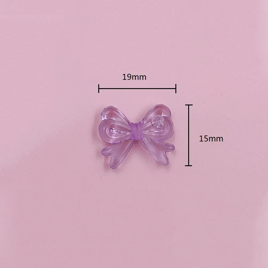 15*19mm 20PCS 여러 가지 빛깔의 투명 활 아크릴 구슬 DIY 수제 보석 귀걸이 키 체인 소재 액세서리