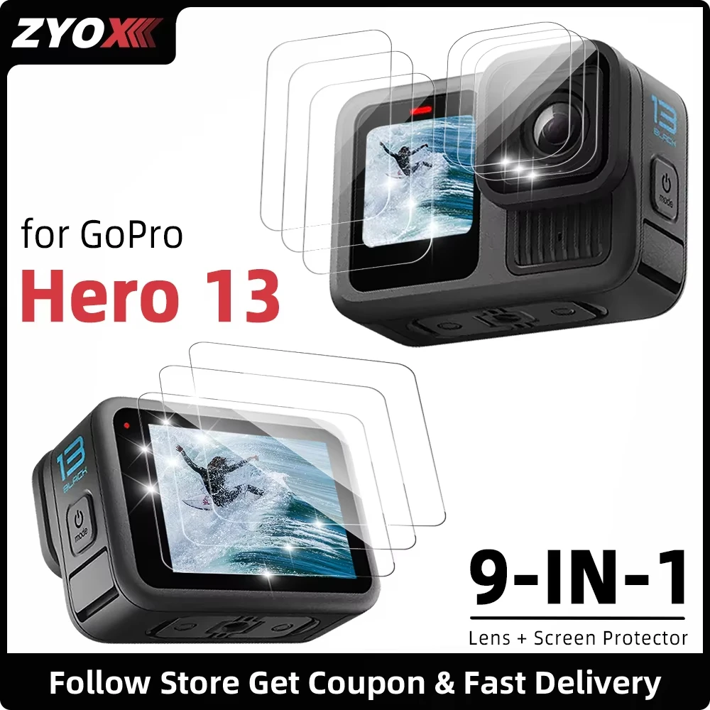 GoPro Hero 13 스크린 + 렌즈 보호대 용 9H 경도 유리 투명 Ultra-HD 강화 유리 긁힘 방지 필름 액세서리 title=GoPro Hero 13 스크린 + 렌즈 보호대 용 9H 경도 유리 투명 Ultra-HD 강화 유리 긁힘 방지 필름 액세서리 