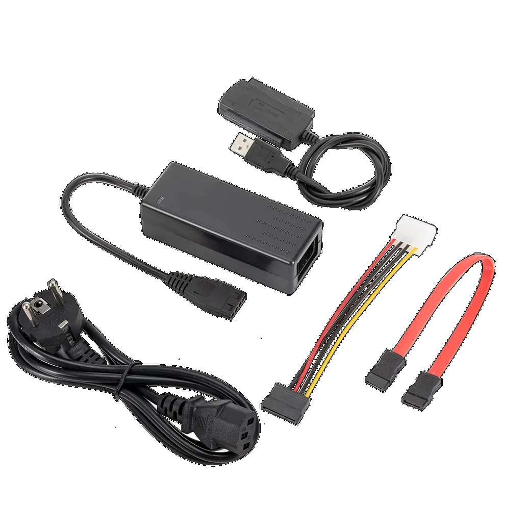 3 in 1 IDE SATA-USB 어댑터 케이블 USB-SATA IDE 변환기(2.5 3.5인치 SSD HDD, AC 어댑터 지원 Windows MAC OS)