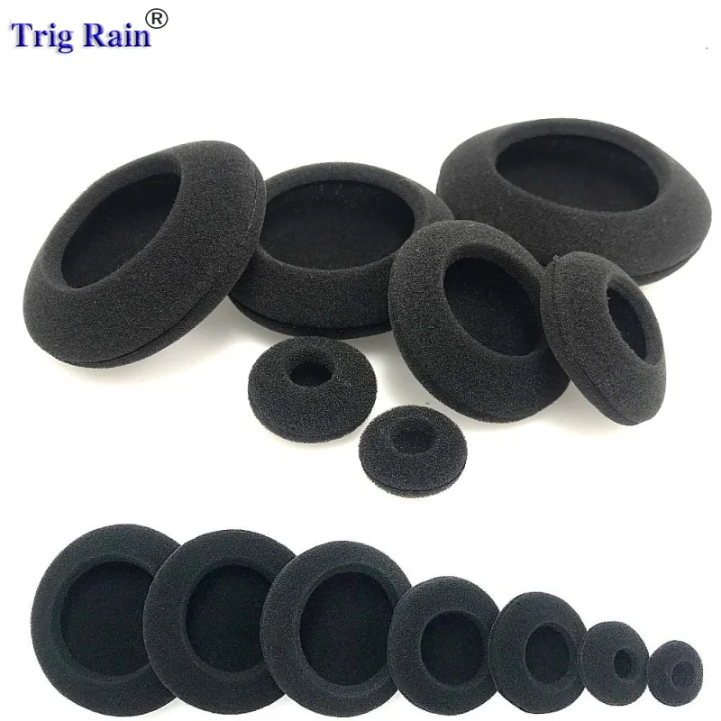 헤드폰용 두꺼운 폼 이어 패드, 스폰지 교체 쿠션 커버, 이어폰 케이스, 35mm, 40mm, 50mm, 55mm, 60mm, 70mm, 80mm